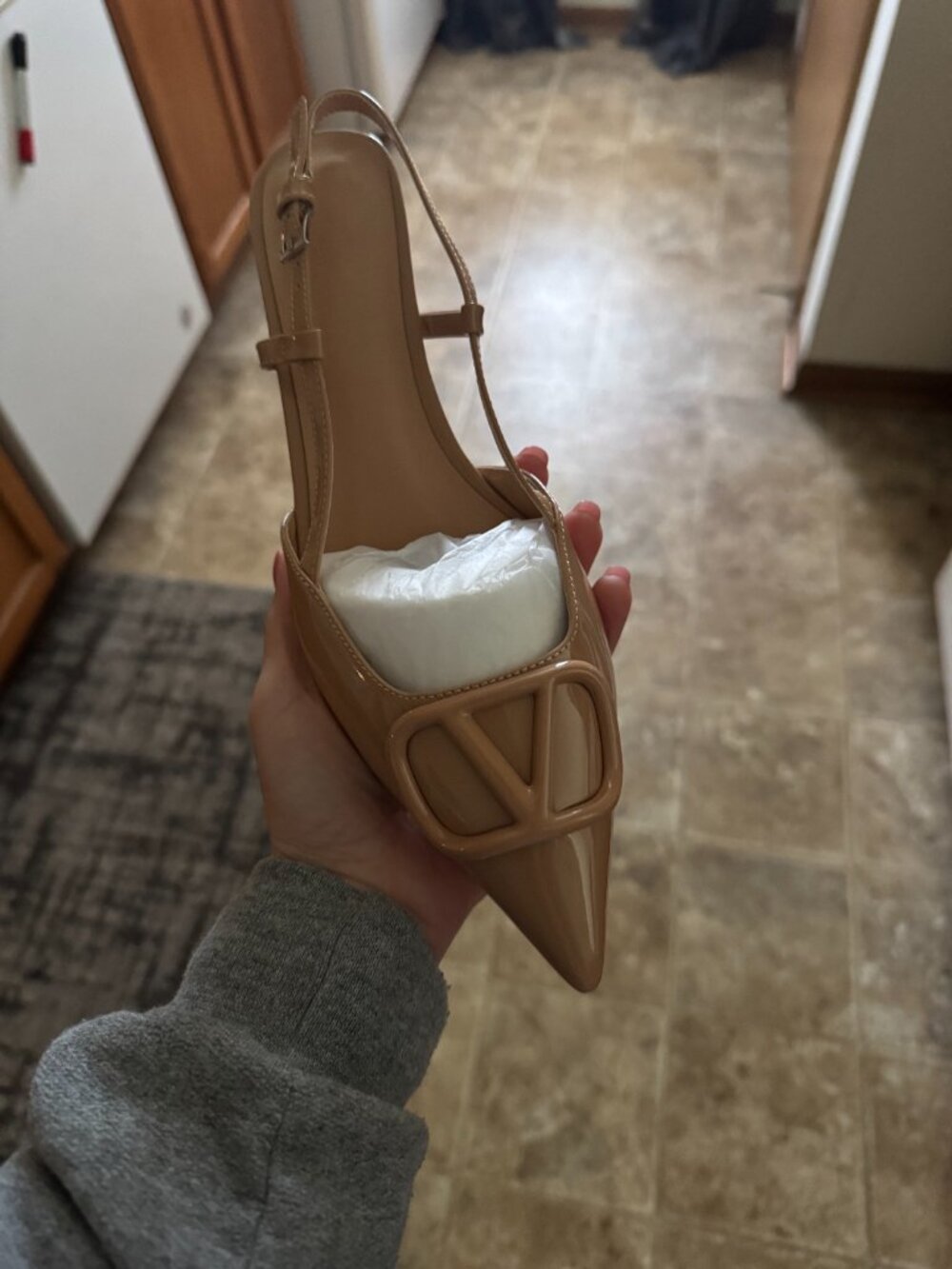 Studded Buckle Slingback Pumps
